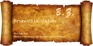 Brunczlik Zalán névjegykártya
